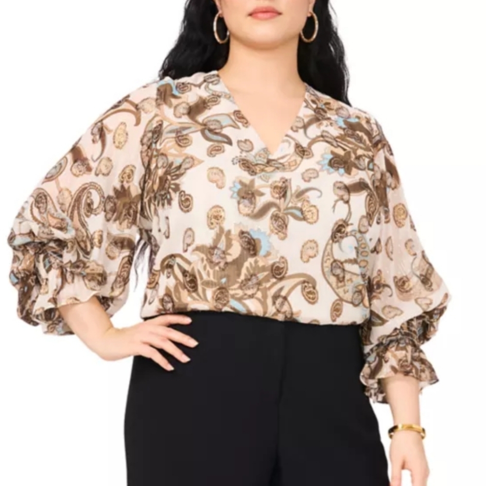 Floral Print V-Neck Blouse